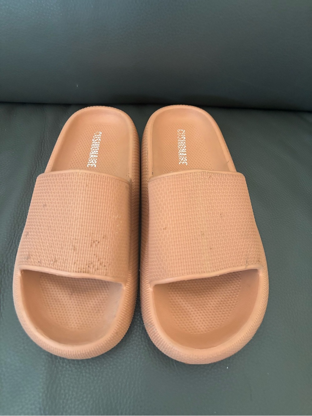 Comfort Slide Sandals in Tan